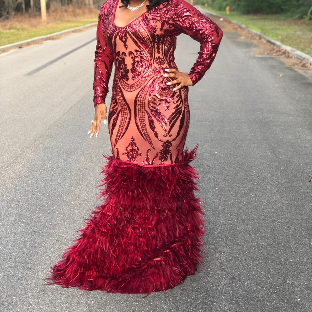 prom dress plus size burgundy